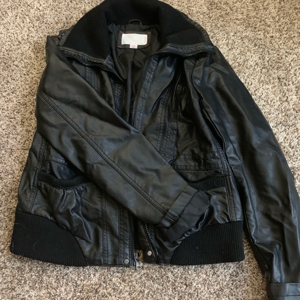 Black faux leather jacket